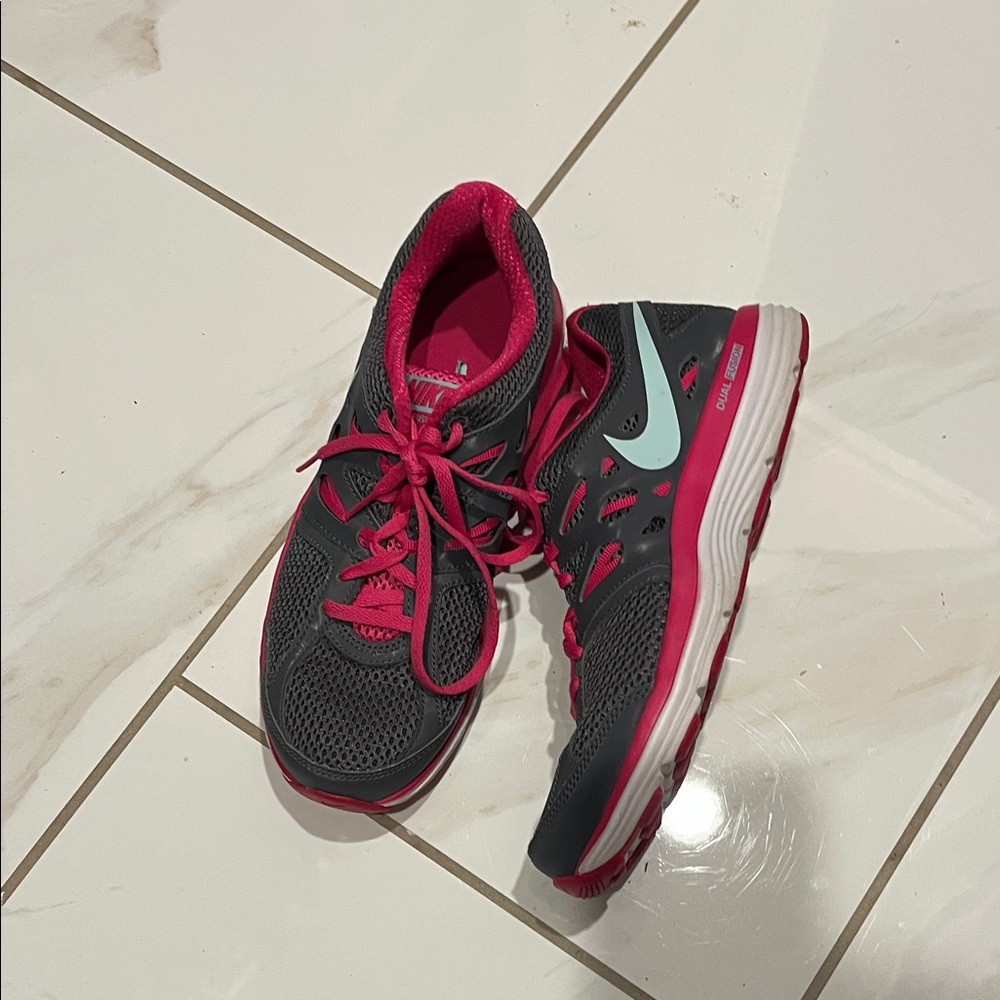 Nike Women's Charcoal and Pink Athletic Shoes